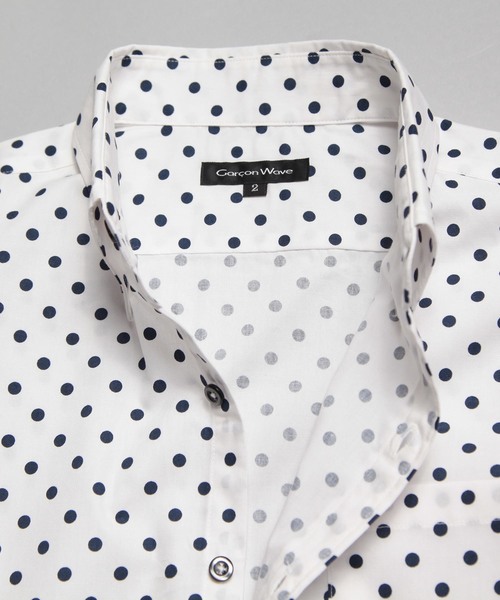 garsonwave（ギャルソンウェーブ）の「日本製ブロード水玉ボタンダウンシャツ(GW)（シャツ/ブラウス・メンズ・ネイビー/ブルー系その他/ホワイト/ホワイト系その他/ブラック系その他/ブラック・M/L/LL）」の11枚目の写真