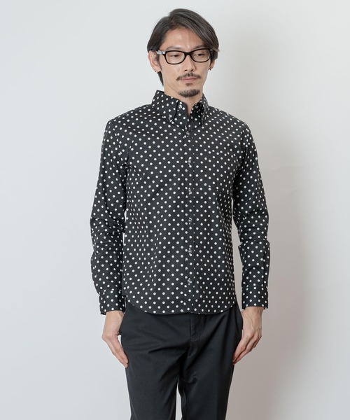 garsonwave（ギャルソンウェーブ）の「日本製ブロード水玉ボタンダウンシャツ(GW)（シャツ/ブラウス・メンズ・ネイビー/ブルー系その他/ホワイト/ホワイト系その他/ブラック系その他/ブラック・M/L/LL）」の19枚目の写真