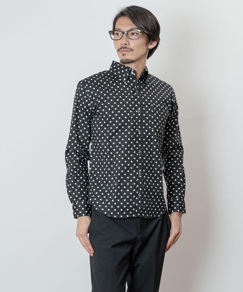garsonwave（ギャルソンウェーブ）の「日本製ブロード水玉ボタンダウンシャツ(GW)（シャツ/ブラウス・メンズ・ネイビー/ブルー系その他/ホワイト/ホワイト系その他/ブラック系その他/ブラック・M/L/LL）」の18枚目の写真