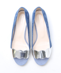 スカラップオープントゥパンプス