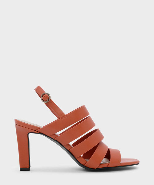 CHARLES & KEITH(チャールズ & キース)の「マルチストラップスリングバックサンダル / MULTI STRAP SLINGBACK SANDALS(サンダル・レディース・オレンジ/ライトグレー・23cm/24.5cm/23.5cm/25cm)」の2枚目の写真