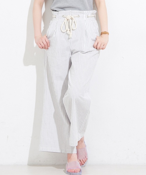 natural couture(ナチュラルクチュール)の「ツイストコード付マリンパンツ(その他パンツ・レディース・ベージュ/ネイビー/ストライプ・FREE)」の3枚目の写真