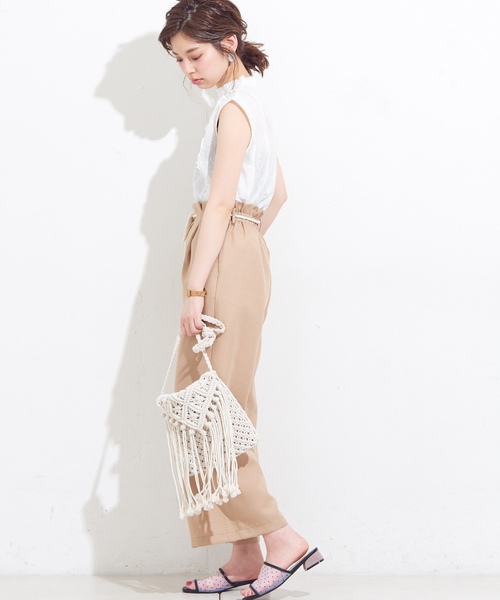 natural couture(ナチュラルクチュール)の「ツイストコード付マリンパンツ(その他パンツ・レディース・ベージュ/ネイビー/ストライプ・FREE)」の16枚目の写真