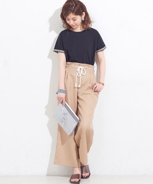 natural couture(ナチュラルクチュール)の「ツイストコード付マリンパンツ(その他パンツ・レディース・ベージュ/ネイビー/ストライプ・FREE)」の21枚目の写真