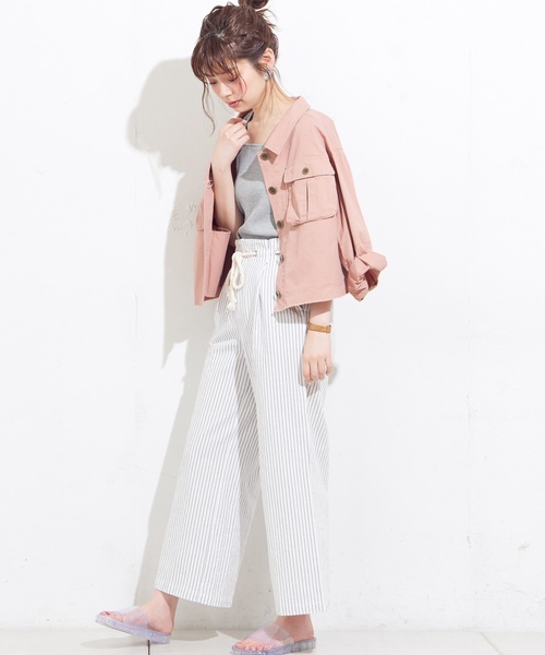 natural couture(ナチュラルクチュール)の「ツイストコード付マリンパンツ(その他パンツ・レディース・ベージュ/ネイビー/ストライプ・FREE)」の17枚目の写真