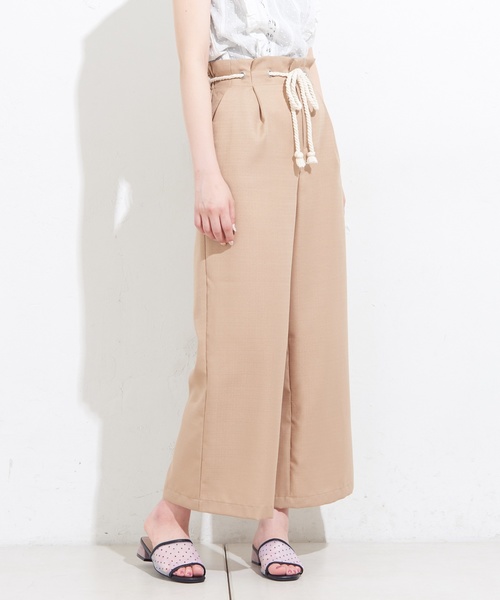 natural couture(ナチュラルクチュール)の「ツイストコード付マリンパンツ(その他パンツ・レディース・ベージュ/ネイビー/ストライプ・FREE)」の5枚目の写真