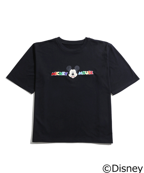 Disney（ディズニー）の「∴WEGO/Disney/MICKEY MOUSE ロゴTシャツ（Tシャツ/カットソー・レディース・ホワイト/ブラック・FREE）」の11枚目の写真