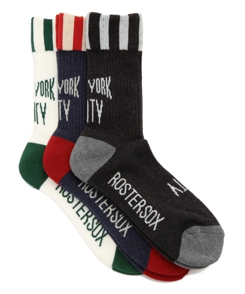 BEAMS BOY（ビームスボーイ）の「ROSTER SOCKS / ストライプ NYロゴソックス（ソックス/靴下・レディース・ブラック/ネイビー/グリーン・ONE SIZE）」の9枚目の写真