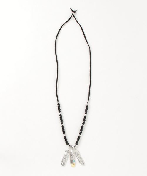 チャイハネ（チャイハネ）の「【チャイハネ】フェザーメタルMEN'Sネックレス（ネックレス・メンズ・レッド/ブラック・FREE）」の4枚目の写真