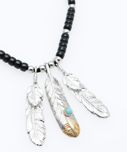 チャイハネ（チャイハネ）の「【チャイハネ】フェザーメタルMEN'Sネックレス（ネックレス・メンズ・レッド/ブラック・FREE）」の6枚目の写真