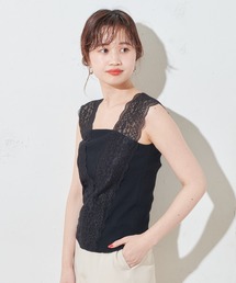 Omekashi | Ｖレースフレンチプルオーバー(Tシャツ/カットソー)