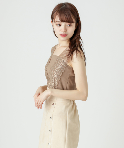 Omekashi（オメカシ）の「Ｖレースフレンチプルオーバー（Tシャツ/カットソー・レディース・オフホワイト/ブルー/ブラック/ライトグレー/モカ/グレー/カーキ・FREE）」の5枚目の写真