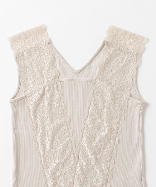 Omekashi（オメカシ）の「Ｖレースフレンチプルオーバー（Tシャツ/カットソー・レディース・オフホワイト/ブルー/ブラック/ライトグレー/モカ/グレー/カーキ・FREE）」の17枚目の写真