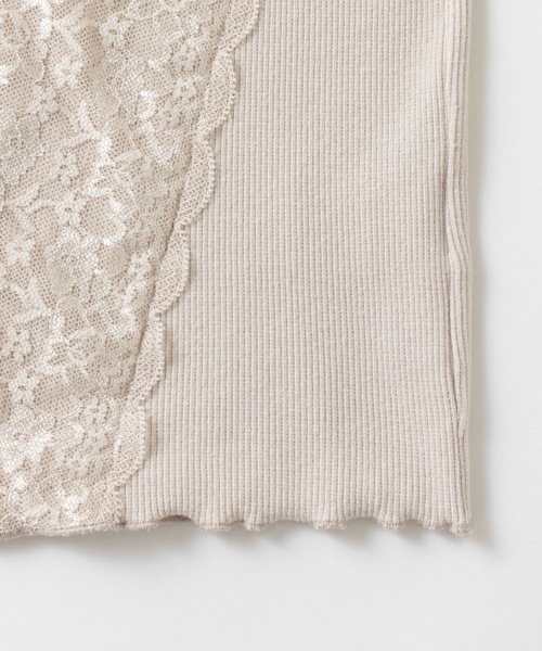 Omekashi（オメカシ）の「Ｖレースフレンチプルオーバー（Tシャツ/カットソー・レディース・オフホワイト/ブルー/ブラック/ライトグレー/モカ/グレー/カーキ・FREE）」の16枚目の写真