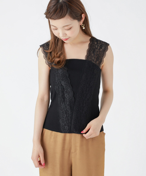 Omekashi（オメカシ）の「Ｖレースフレンチプルオーバー（Tシャツ/カットソー・レディース・オフホワイト/ブルー/ブラック/ライトグレー/モカ/グレー/カーキ・FREE）」の19枚目の写真