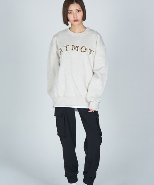 AT THE MOMENT(アットザモーメント)の「【AT THE MOMENT】ATMOTアップリケスウェットシャツ(スウェット・レディース・ラベンダー/オートミール/ブラック/イエロー・FREE)」の18枚目の写真
