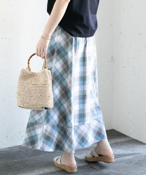 URBAN RESEARCH ROSSO WOMEN（アーバンリサーチ　ロッソ）の「カラーブロックマキシスカート∴（スカート・レディース・グリーン系その他/オレンジ系その他・38/36）」の21枚目の写真