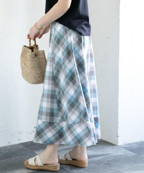 URBAN RESEARCH ROSSO WOMEN（アーバンリサーチ　ロッソ）の「カラーブロックマキシスカート∴（スカート・レディース・グリーン系その他/オレンジ系その他・38/36）」の22枚目の写真