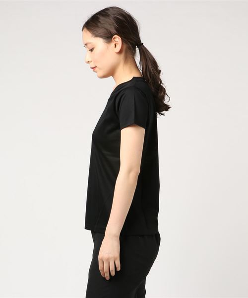 THE SUIT COMPANY（ザ・スーツカンパニー）の「＜ハンドウォッシュ＞【Littlechic】ギザリヨセルスムース半袖VネックTシャツ（Tシャツ/カットソー・レディース・ホワイト/ブラック/グレー・38）」の4枚目の写真