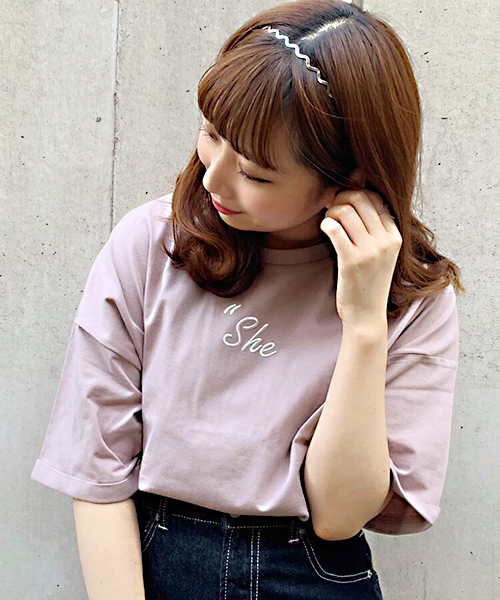 apres jour（アプレジュール）の「アソート袖ロールTシャツ【ZOZOTOWN限定アイテム】（Tシャツ/カットソー・レディース・ブラック/オフホワイト/ライトグリーン/その他/ホワイト系その他/ラベンダー/スモークピンク/モカ/ライトピンク・フリー）」の7枚目の写真