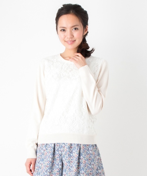 VIS（ビス）の「マエミレースツカイニットプルオーバー（ニット/セーター・レディース・クリーム/その他3/ベージュ系/ベージュ系その他/ブルー/インディゴブルー/クリアイエロー/ライトイエロー・MEDIUM）」の4枚目の写真