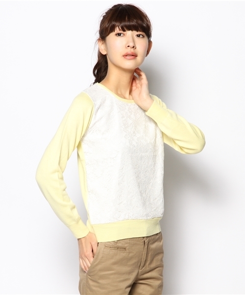 VIS（ビス）の「マエミレースツカイニットプルオーバー（ニット/セーター・レディース・クリーム/その他3/ベージュ系/ベージュ系その他/ブルー/インディゴブルー/クリアイエロー/ライトイエロー・MEDIUM）」の7枚目の写真