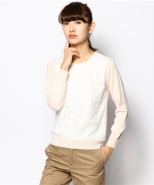 VIS（ビス）の「マエミレースツカイニットプルオーバー（ニット/セーター・レディース・クリーム/その他3/ベージュ系/ベージュ系その他/ブルー/インディゴブルー/クリアイエロー/ライトイエロー・MEDIUM）」の3枚目の写真