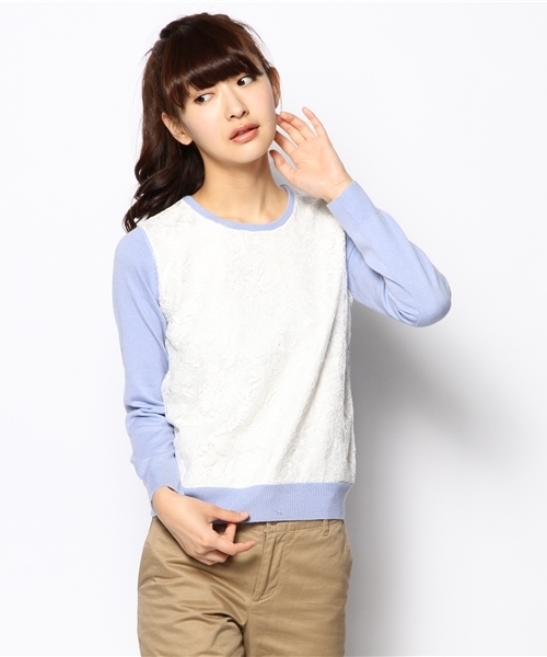 VIS（ビス）の「マエミレースツカイニットプルオーバー（ニット/セーター・レディース・クリーム/その他3/ベージュ系/ベージュ系その他/ブルー/インディゴブルー/クリアイエロー/ライトイエロー・MEDIUM）」の5枚目の写真