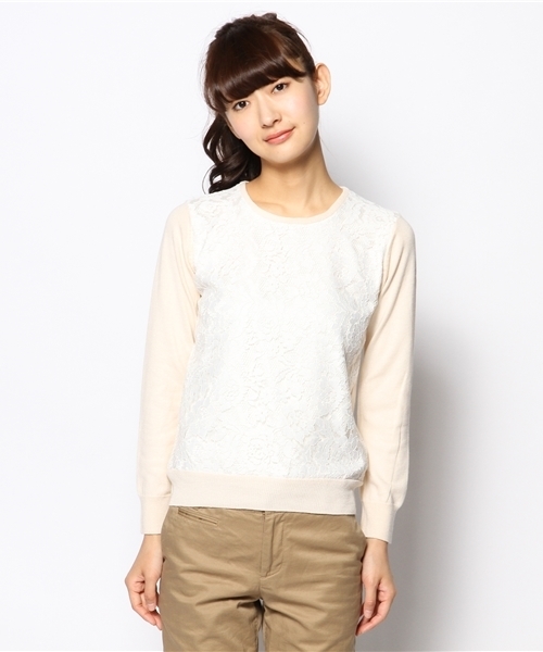 VIS（ビス）の「マエミレースツカイニットプルオーバー（ニット/セーター・レディース・クリーム/その他3/ベージュ系/ベージュ系その他/ブルー/インディゴブルー/クリアイエロー/ライトイエロー・MEDIUM）」の9枚目の写真