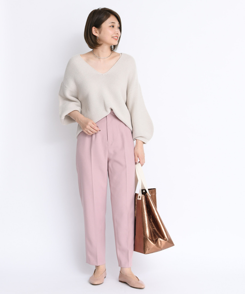 DouDou（ドゥドゥ）の「ゆるテーパードパンツ（その他パンツ・レディース・ピンク/チャコールグレー/ベージュ・38/36）」の22枚目の写真