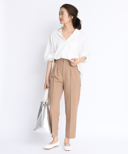 DouDou（ドゥドゥ）の「ゆるテーパードパンツ（その他パンツ・レディース・ピンク/チャコールグレー/ベージュ・38/36）」の19枚目の写真