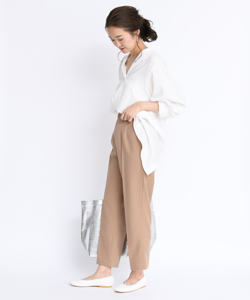 DouDou（ドゥドゥ）の「ゆるテーパードパンツ（その他パンツ・レディース・ピンク/チャコールグレー/ベージュ・38/36）」の18枚目の写真