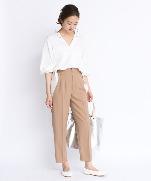 DouDou（ドゥドゥ）の「ゆるテーパードパンツ（その他パンツ・レディース・ピンク/チャコールグレー/ベージュ・38/36）」の17枚目の写真