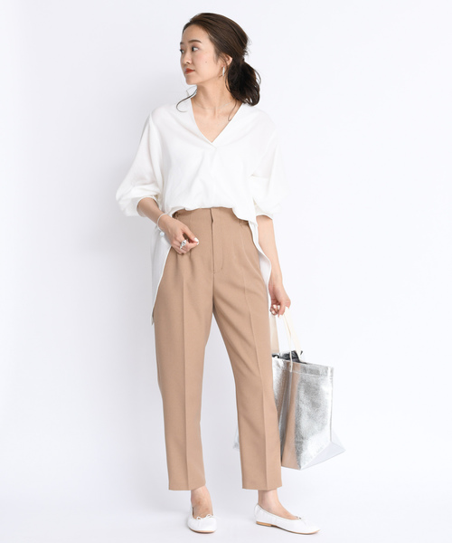 DouDou（ドゥドゥ）の「ゆるテーパードパンツ（その他パンツ・レディース・ピンク/チャコールグレー/ベージュ・38/36）」の16枚目の写真