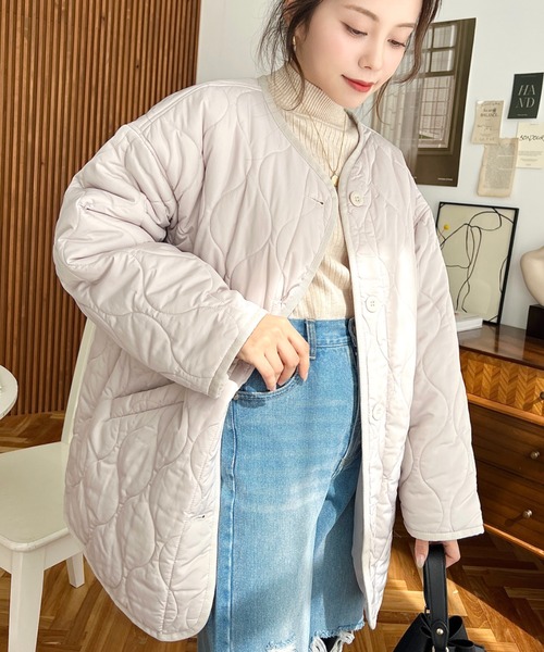 美品✨ロンハーマン シルク100 軽くて柔らか キルティング ノーカラー