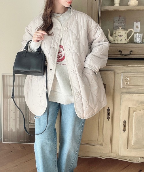 セール】【累計販売枚数5万枚突破！】キルティングノーカラーコート