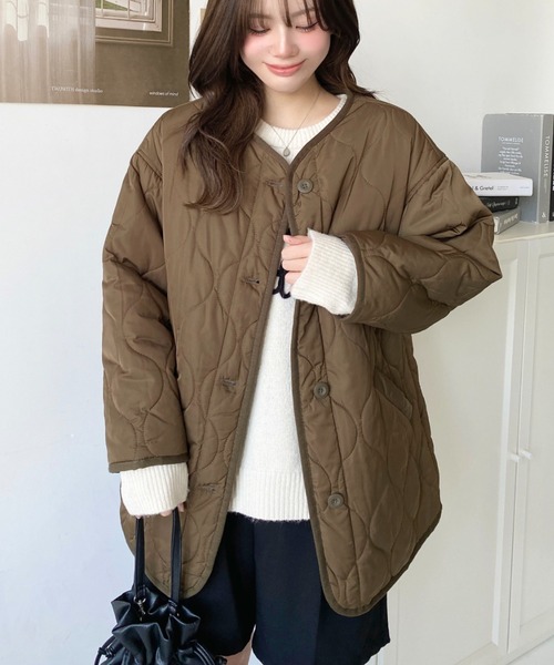 セール】【累計販売枚数5万枚突破！】キルティングノーカラー