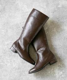 menue | 3cmヒール サイドジップ ロングブーツ(ブーツ)