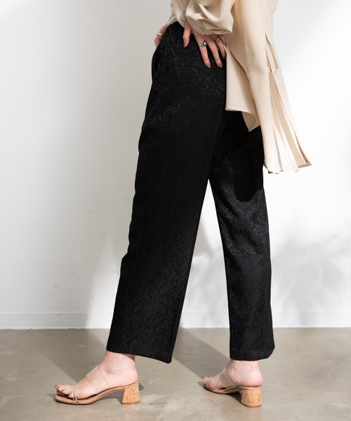 Aunt Marie's（アントマリーズ）の「AUNT MARIE'S  ジャガードスラックスパンツ（スラックス・レディース・ブラック/ベージュ・FREE）」の4枚目の写真