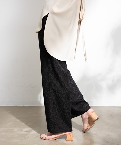 Aunt Marie's（アントマリーズ）の「AUNT MARIE'S  ジャガードスラックスパンツ（スラックス・レディース・ブラック/ベージュ・FREE）」の6枚目の写真