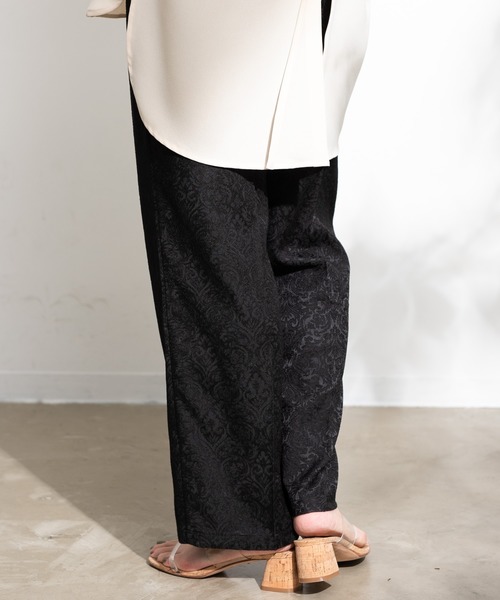 Aunt Marie's（アントマリーズ）の「AUNT MARIE'S  ジャガードスラックスパンツ（スラックス・レディース・ブラック/ベージュ・FREE）」の7枚目の写真