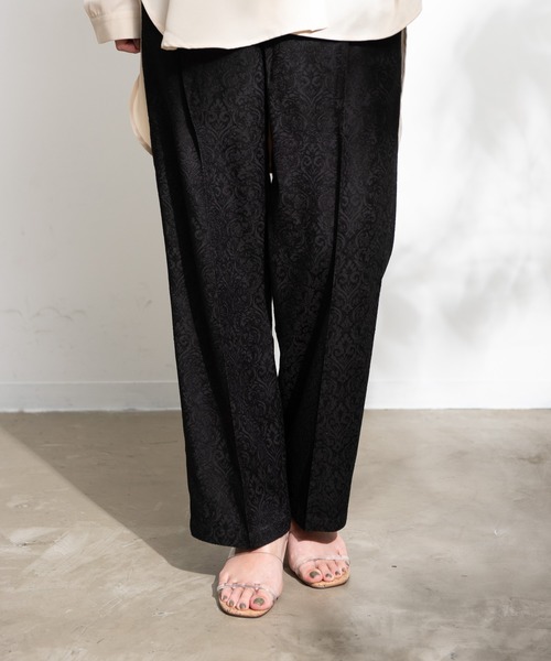 Aunt Marie's（アントマリーズ）の「AUNT MARIE'S  ジャガードスラックスパンツ（スラックス・レディース・ブラック/ベージュ・FREE）」の8枚目の写真