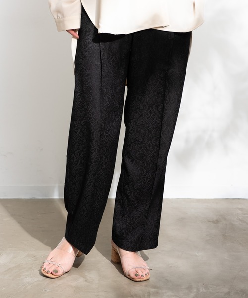 Aunt Marie's（アントマリーズ）の「AUNT MARIE'S  ジャガードスラックスパンツ（スラックス・レディース・ブラック/ベージュ・FREE）」の9枚目の写真