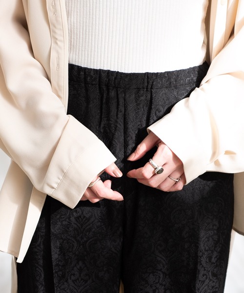 Aunt Marie's（アントマリーズ）の「AUNT MARIE'S  ジャガードスラックスパンツ（スラックス・レディース・ブラック/ベージュ・FREE）」の10枚目の写真