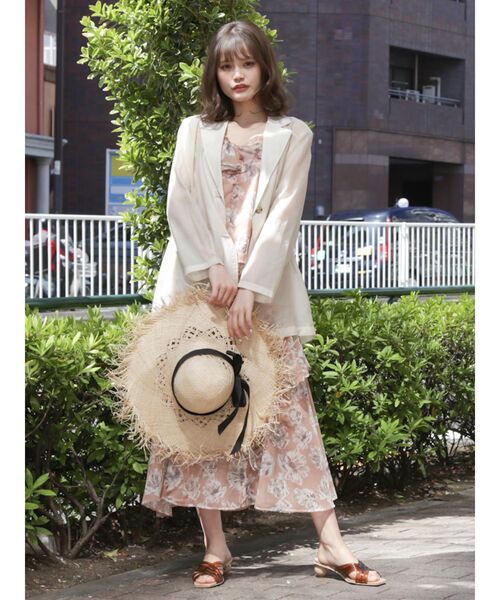 dazzlin（ダズリン）の「ラテフラワーセットアップ（ワンピース・レディース・ベージュ/オレンジ/グリーン・FREE）」の9枚目の写真