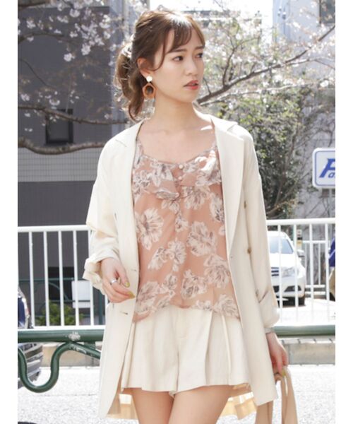 dazzlin（ダズリン）の「ラテフラワーセットアップ（ワンピース・レディース・ベージュ/オレンジ/グリーン・FREE）」の13枚目の写真