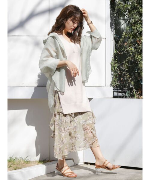 dazzlin（ダズリン）の「ラテフラワーセットアップ（ワンピース・レディース・ベージュ/オレンジ/グリーン・FREE）」の16枚目の写真