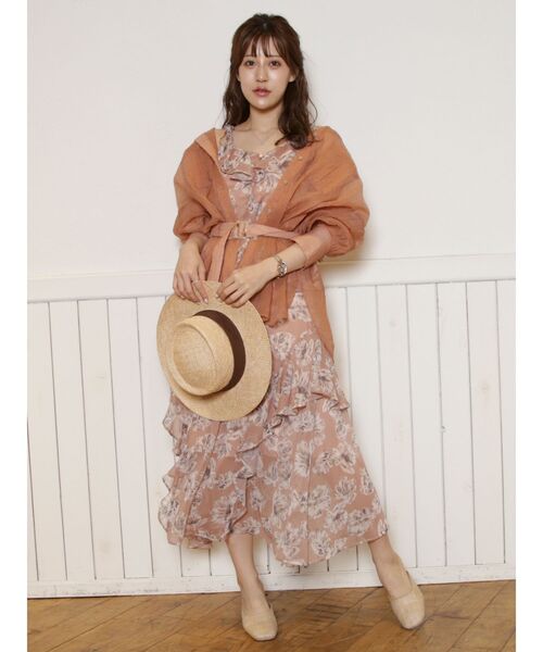 dazzlin（ダズリン）の「ラテフラワーセットアップ（ワンピース・レディース・ベージュ/オレンジ/グリーン・FREE）」の17枚目の写真