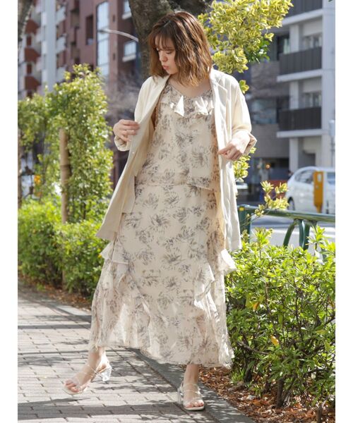 dazzlin（ダズリン）の「ラテフラワーセットアップ（ワンピース・レディース・ベージュ/オレンジ/グリーン・FREE）」の21枚目の写真