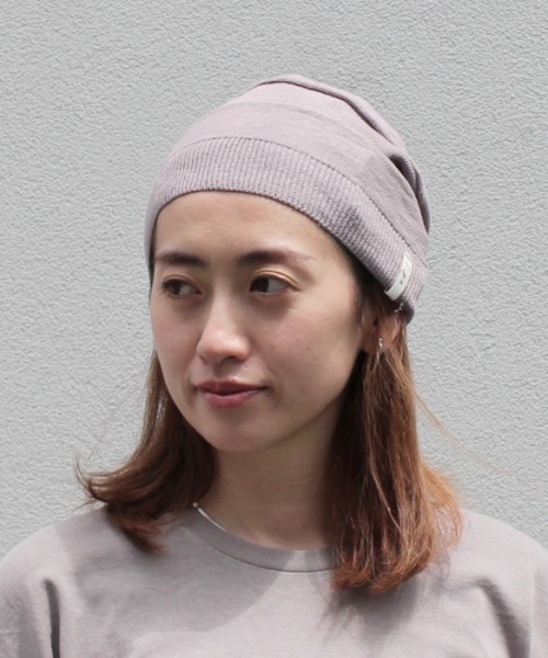 OVERRIDE（オーバーライド）の「オーガニックコットン 京の草木染　ニット帽子（ニットキャップ/ビーニー・レディース・ピンク/グレー/パープル・FREE）」の17枚目の写真